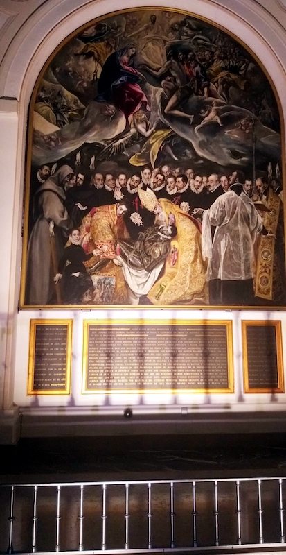 Obra de las principales obras del Greco representando el entierro del señor de Orgaz